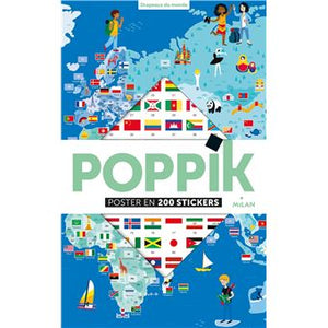 Poppik - Drapeaux du Monde  - 200 autocollants